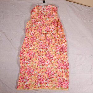 J JILL Love Linen Collection Linen Floral Sleeveless Dress FOR SIZE SEE PHOTOS